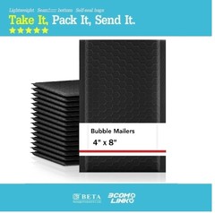 #000 4×8 (4×7) Poly Bubble Mailer Padded Envelope Shipping Bag Premium Black