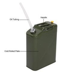Army Green 20L 5 Gallon Gas Fuel Can Fuel Gasoline Steel Tank with Spout Metal