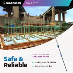 Sandbaggy 6″ x 8 ¼” Standard Snap Ties For Concrete Forms (Long End)