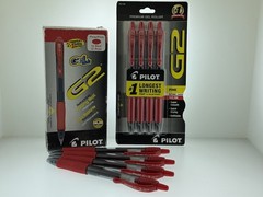 4 Pilot G2 Premium Retractable Gel Roller Ink Pens 0.7mm Red 4 – Pack or loose