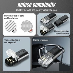 80 PCS Terminal Blocks Plug-In Quick Wire Connectors, Reusable Clamp For Cables