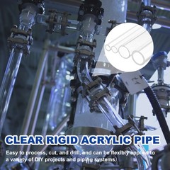 3Pcs 1mm (0.04″) ID x 3mm(0.12″) OD x 254mm(10″) L Clear Rigid Acrylic Pipe