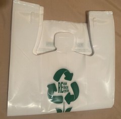 Extra Heavy Duty 1/6 21 x 6.5 x 11.5 4.0 mil T-Shirt Plastic Grocery Bags