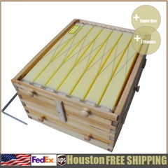 7pcs BPA free Plastic Beekeeping Frames + 1 Auto Shed Honey Beehives Super Boxes