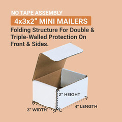 Corrugated Mailing Mailer Boxes Small 4″ x 3″ x 2″ (50 Pack) Cardboard Shipping