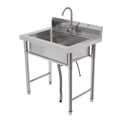 Kitchen Sink Stainless Steel Commercial 1 Compartment Utility Sink With Faucet