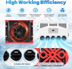 12V 11000 BTU Truck Air Conditioner Split AC For Semi Trucks Bus RV Caravan US