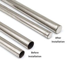 Round Plastic End Caps Tube Inserts – GRADE 304 – Stainless Steel Plugs For Pipe