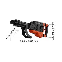 Demolition Jack Hammer 3500W Electric Breaker with 2 Chisel Bits, 60J Power