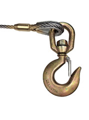 Steel Core Winch Line 1/2″ x 30 FT w/ Swivel Hook Latch Wrecker Cable Tow USA