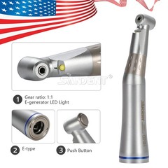 SANDENT Dental 1:1 LED Fiber Optic Handpiece Low Speed Contra Angle E-generator