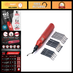 Deburring Tool with 15 High-Speed Steel Blades – Metal, PVC, Plastic & 3D Printi