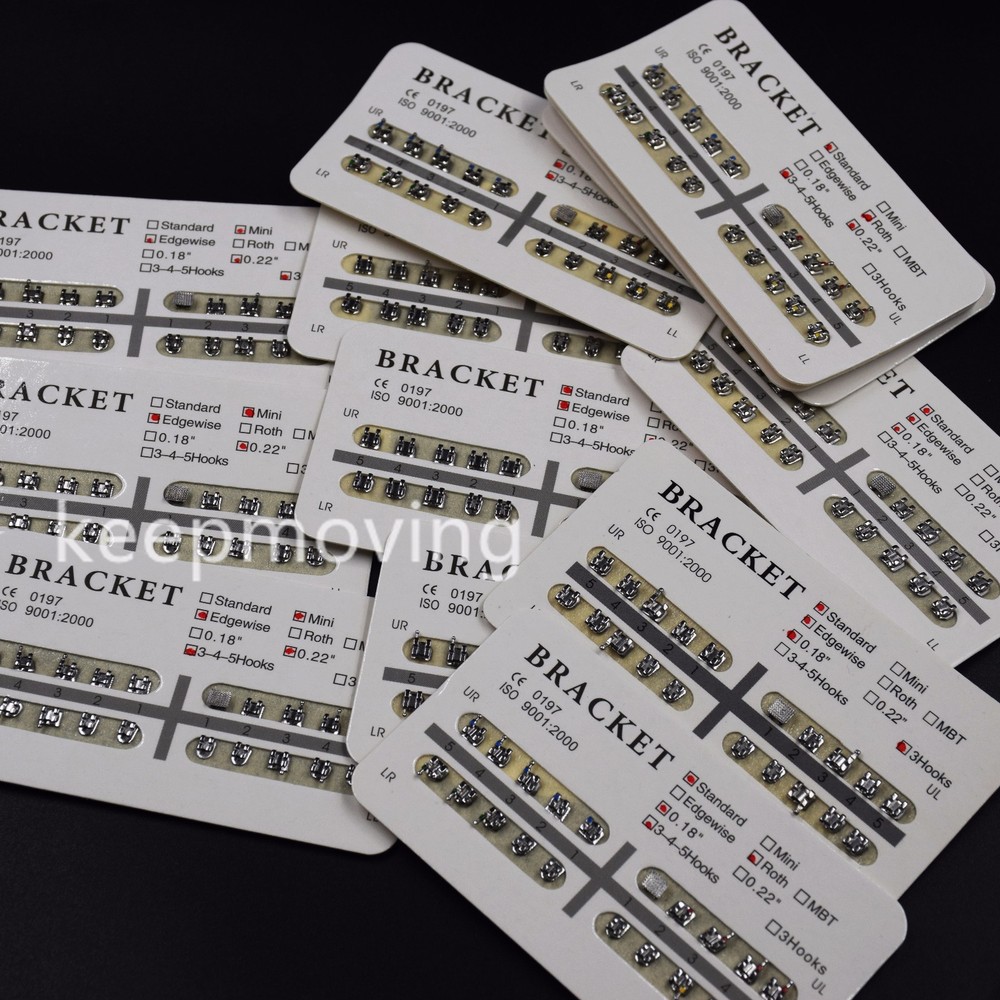 20 Pcs/Set Dental Bracket Braces Mini/Standard Roth/Edgewise/MBT 018/022 Hooks