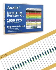 1050 Pcs 30 Values Resistor Kit 1/4 W +-1% Metal Film Fixed Resistors Assortment
