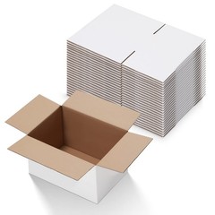 Calenzana 10x7x5 Inches Shipping Boxes Set of 25, White Corrugated Cardboard …