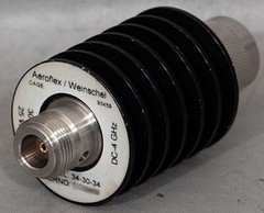 Aeroflex/API/Weinschel 34-30-34 30 dB 25 W DC-4 GHz RF Type-N Attenuator WA34