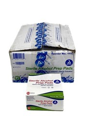 (2000/Cs) DYNAREX Single Use Sterile Alcohol Prep Pads Medium Wipe 10×200/Pk1113
