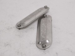 194828 Old-Stock; OZ Gedney BS50A Lot-2 Aluminum Conduit Body Covers; 1/2″