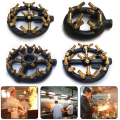 Jet Burner Natural Gas Commercial 10/20/23/32 Tips Cast Iron & Brass Wok Burner