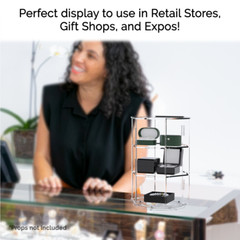 Spinning Acrylic Display Cabinet Clear 24″H Retail Locking Showcase