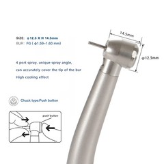NSK Style Dental Fiber Optic High Speed Turbine Handpiece LED E-generator 4Hole