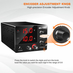 NICE-POWER DC Power Supply Variable 0~30V 0~10A, 3-Digits LED Display Current an