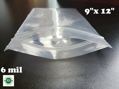 100 9″ x 12″ Extra Heavy Duty 6 Mil Zip Seal Lock Top Plastic Bags Resealable