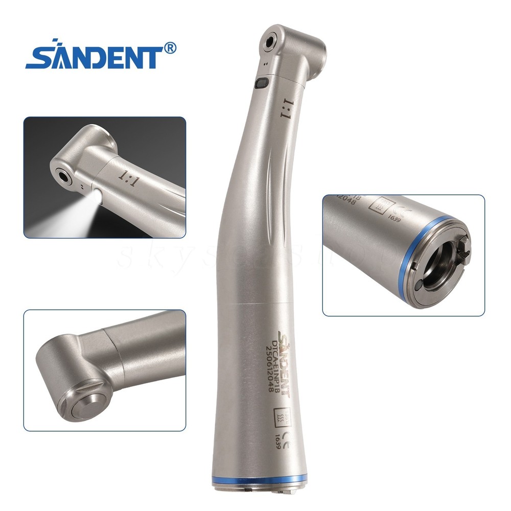 SANDENT Dental 1:1 20:1 LED Fiber Optic Contra Angle Handpiece