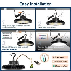 6 Pack 150W UFO Led High Bay Light Industrial Commercial Factory Warehouse Light