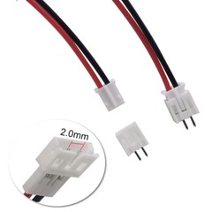 10 Pairs Mini Micro 2.0 PH 2.0mm 2-Pin Connector Plug with Wires Cables 10cm