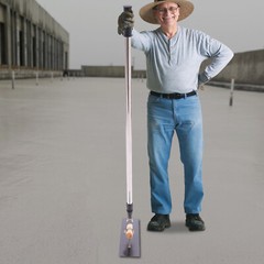 Long Handle Concrete Trowel Cement Surface Smoothing Tool w/ Finishing Shoes NEW