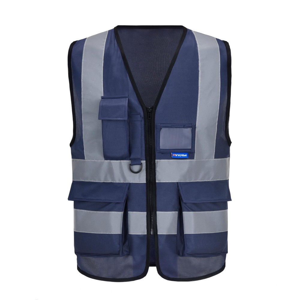 A-SAFETY XSmall Navy Reflective Safety Vest High Visibility Running Cycling