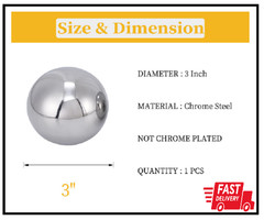 One Large 3″ Inch Diameter Hardened Chrome Solid Steel Bearing Balls, Vigorous P