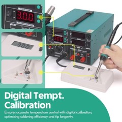YIHUA 853D 800W 3-IN-1 Multi Station Iron Hot Air Gun 2A USB DC Power Supply