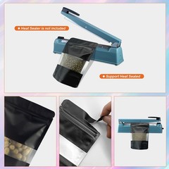 Multi-Size & Color Foil Mylar Matte Stand Up Zip Lock Bag w/ Rectangle Window