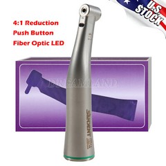 Dental 4:1 LED Fiber Optic Contra Angle Handpiece Quattro Spray Internal Channel