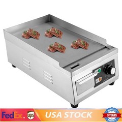 Electric Griddle Flat Top Grill 1300W 15.75″ Hot Plate BBQ Countertop Commercial