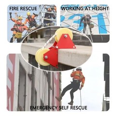 90 Degree Angle Lifting Pulley System Roof Top Rope Block & Tackle Pulley System