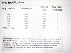 IPE Tapered Wood Plugs, 1/4, 5/16, 3/8, 1/2, 3/4″ diameters