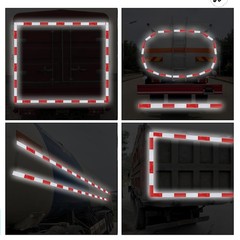 DOT C2 Reflective Tape 2 Inch x 30Ft Red White Waterproof Safety Truck