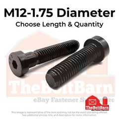 M12-1.75 Class 10.9 Low Socket Head Cap Screws Black Oxide (Pick Length & Qty)