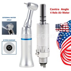 Contra Angle Slow Speed Handpiece Push for 1.6mm Burs / Air Motor 4Holes Dental