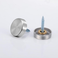 12 Stainless Steel Screw Cover Caps, 0.63″/16Mm Diameter, Silver Mirror Finish