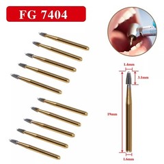 10 pcs Dental Tungsten Carbide Burs Trimming & Finishing Egg Football FG-7404