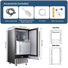 Commercial Ice Maker Stainless Steel Undercounter Freestanding Ice Cube Machine