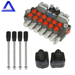 11 GPM Hydraulic Backhoe Directional Control Valve w/ 2 Joysticks,6 Spool,