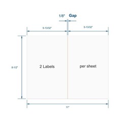 300 Shipping Labels 8.5×5.5 Square Corner Self Adhesive 2 Per Sheet PACKZON®