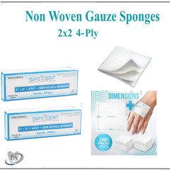 800 Pack – 2×2 Non Woven Gauze Sponges 4-Ply, Non-Sterile Cotton Dental Medica