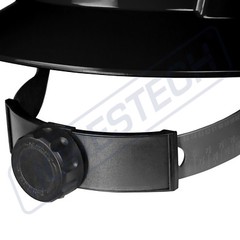 BLACK HARD HAT FULL BRIM JORESTECH 4 POINT RATCHET SUSPENSION CONSTRUCTION