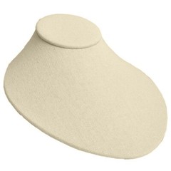 Beige Linen Low Profile Jewelry Necklace Display Bust Necklace Stands
